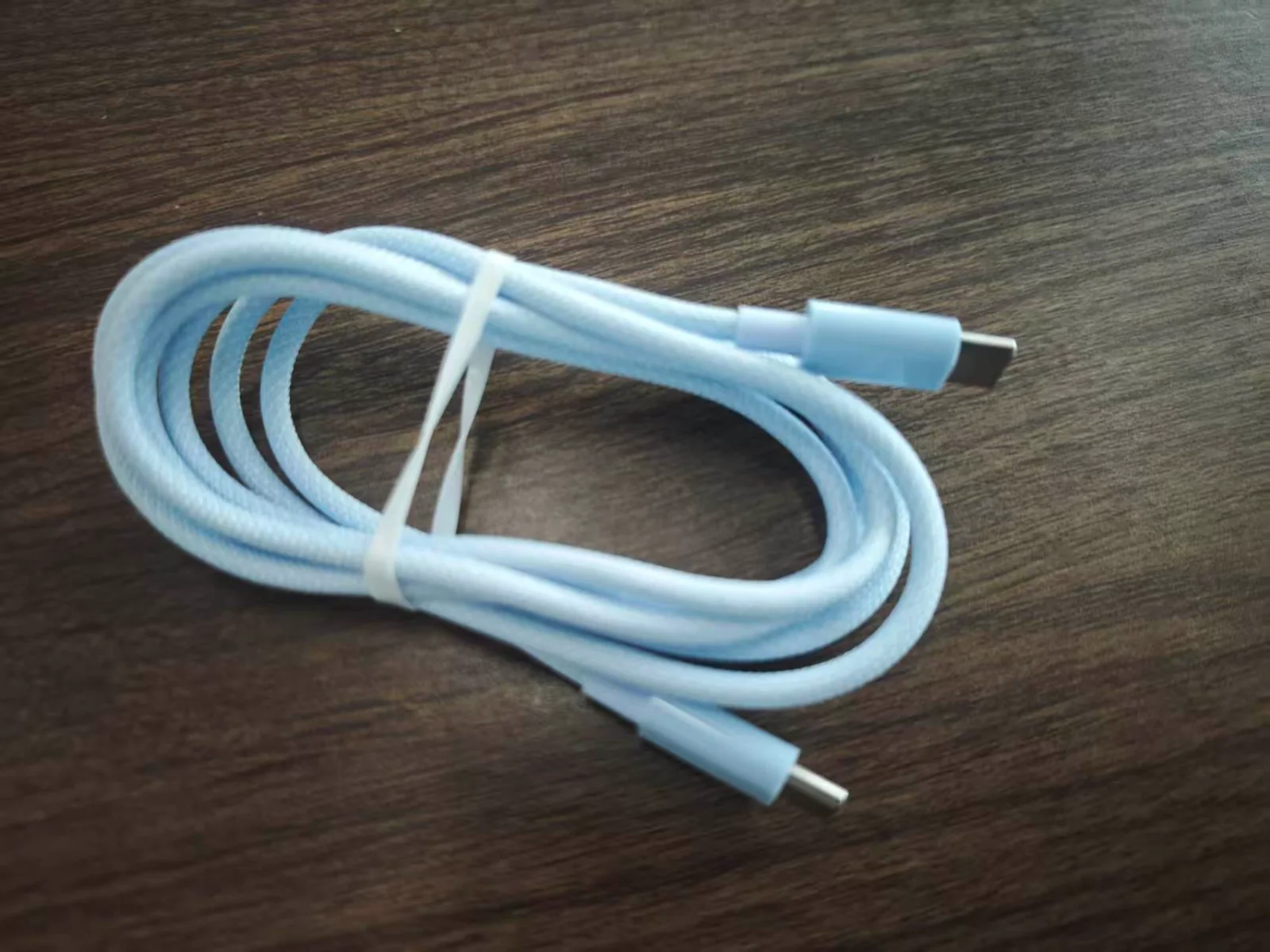 Blue USB-C charging cable sample for OEM cable projects