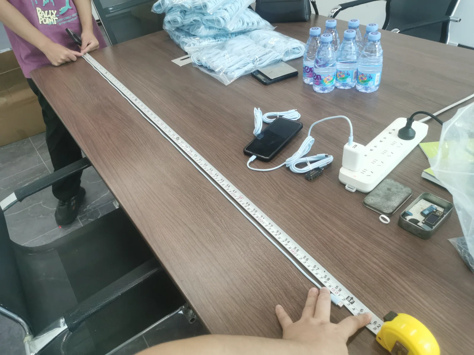 Charging cable length inspection for OEM cable production