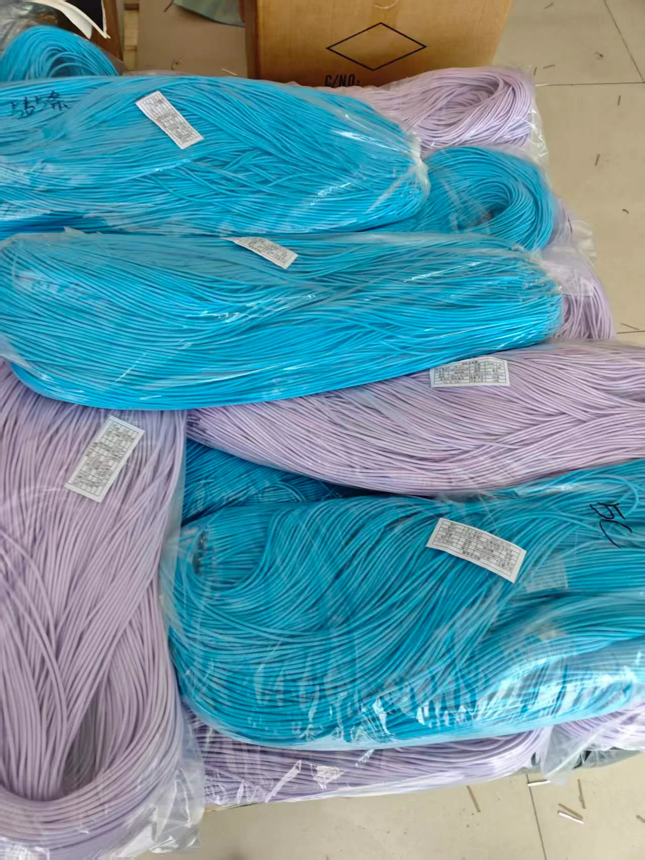 Charging cable raw material bundles for custom color production