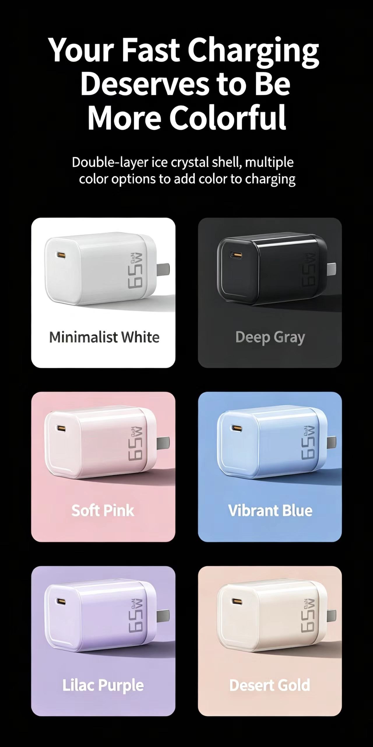 GS-65W0986 65W GaN USB-C fast wall charger product detail image 04