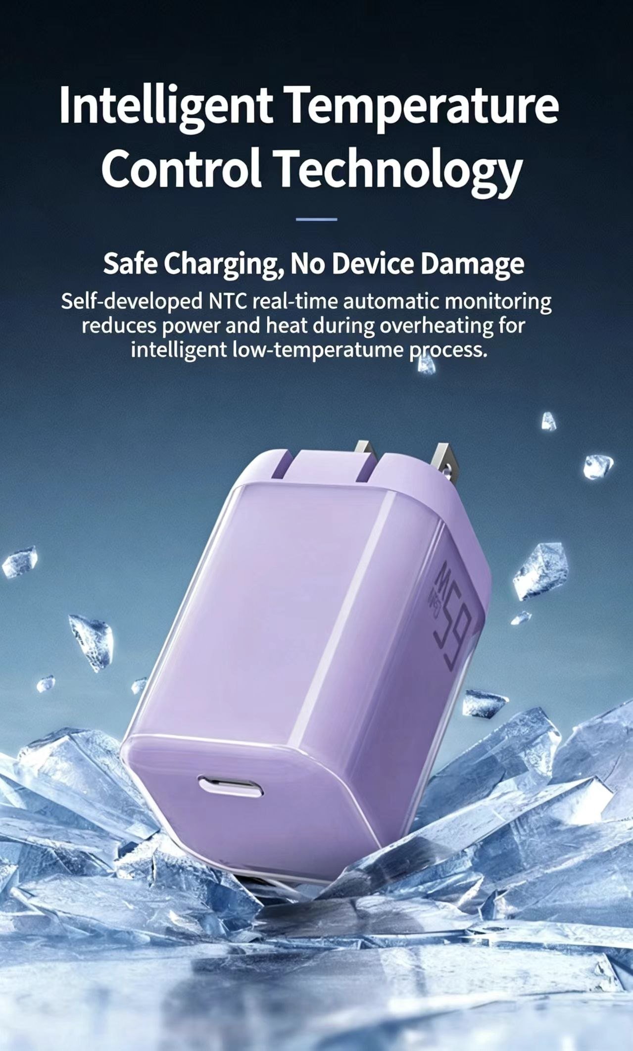 GS-65W0986 65W GaN USB-C fast wall charger product detail image 05