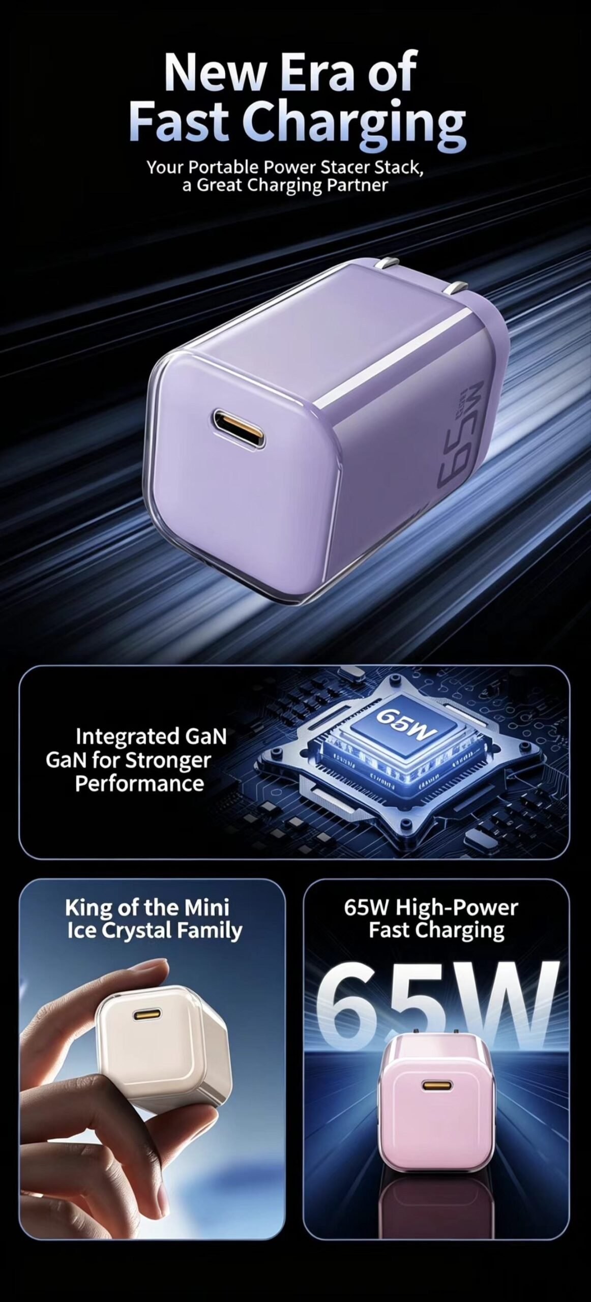 GS-65W0986 65W GaN USB-C fast wall charger product detail image 07