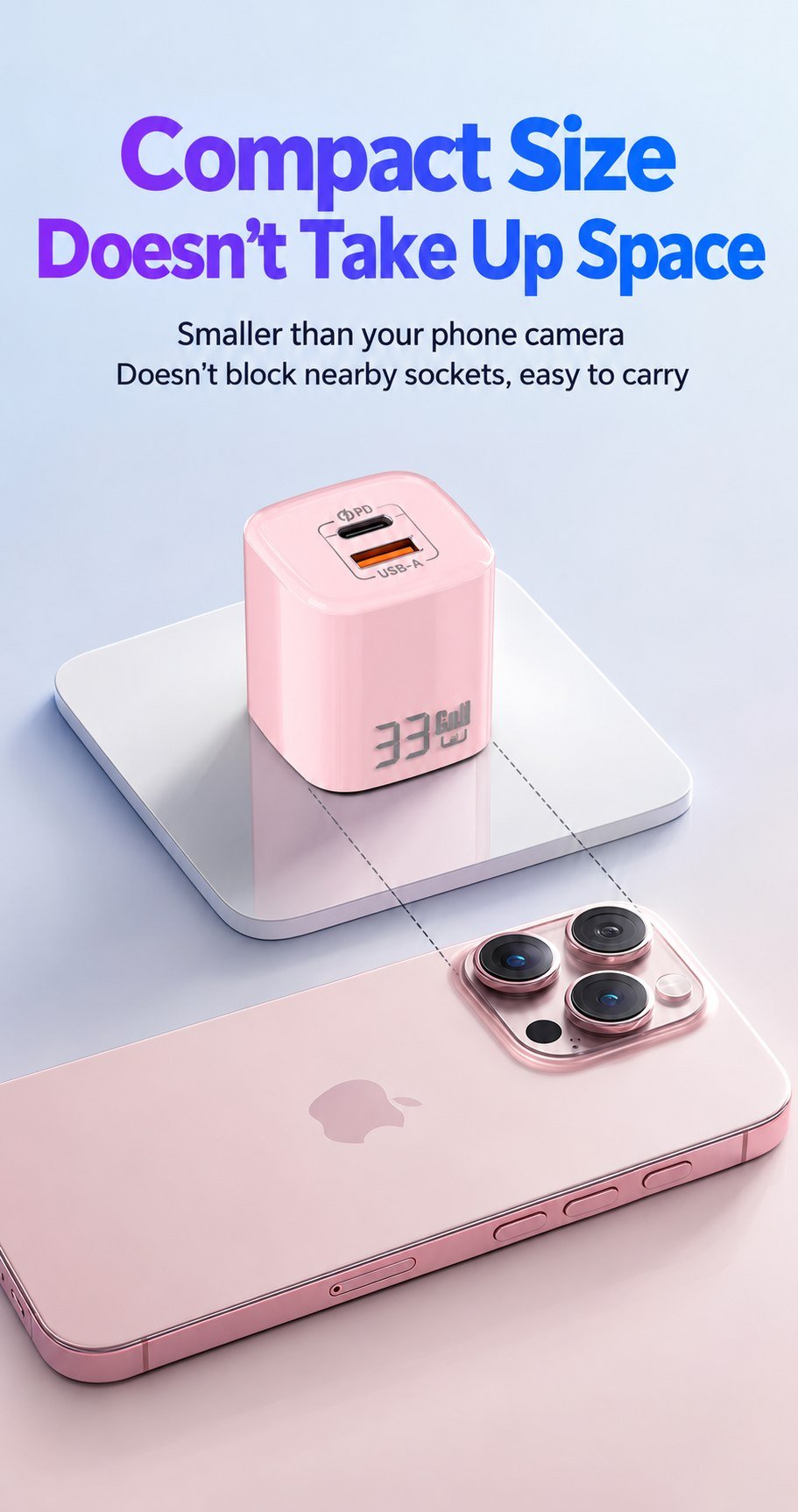 U33A 33W GaN dual-port fast wall charger product detail image 04